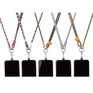 Trageband/ Handykette/ Strap für Smartphone mit Navy Muster Farbe Grau Dicke des Bandes 7 mm Länge des Bandes 150 mm