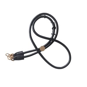 Trageband/ Handykette/ Strap für Smartphone Leder rund schwarz